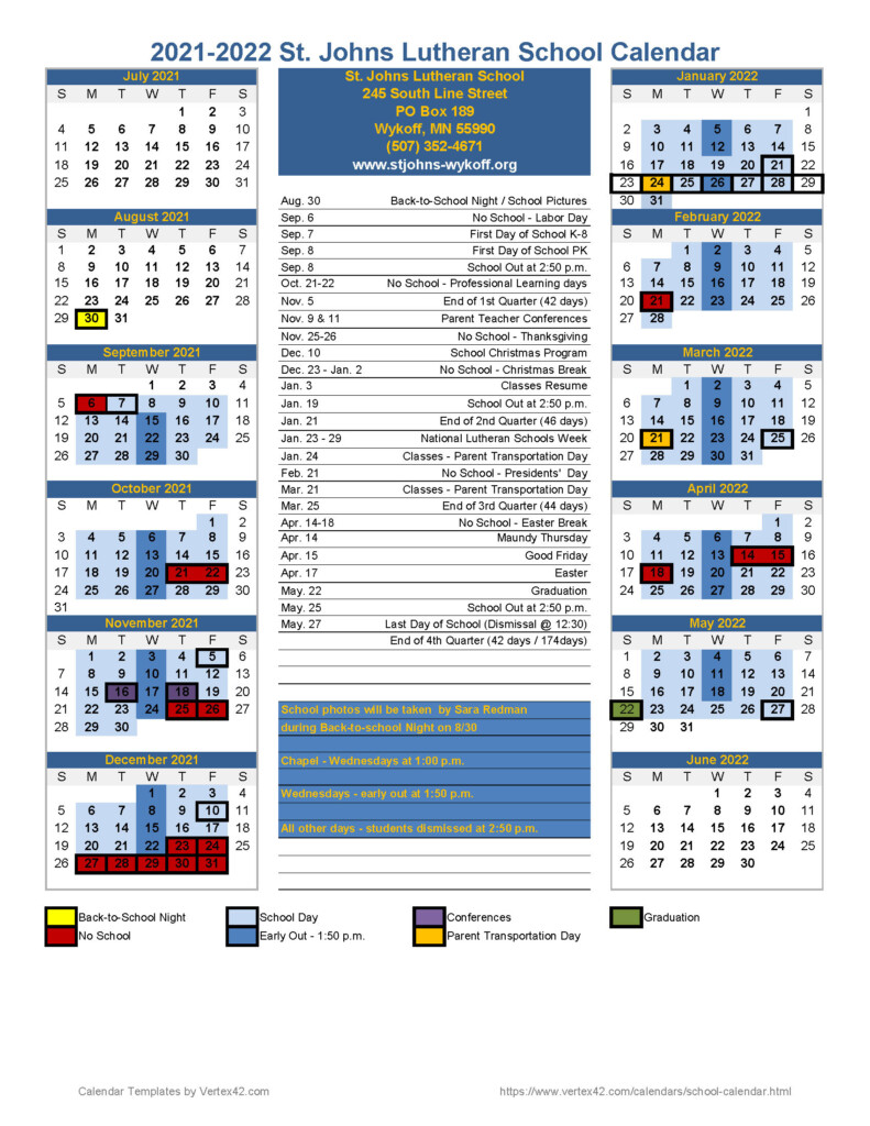 2022 Lutheran Church Calendar August Calendar 2022