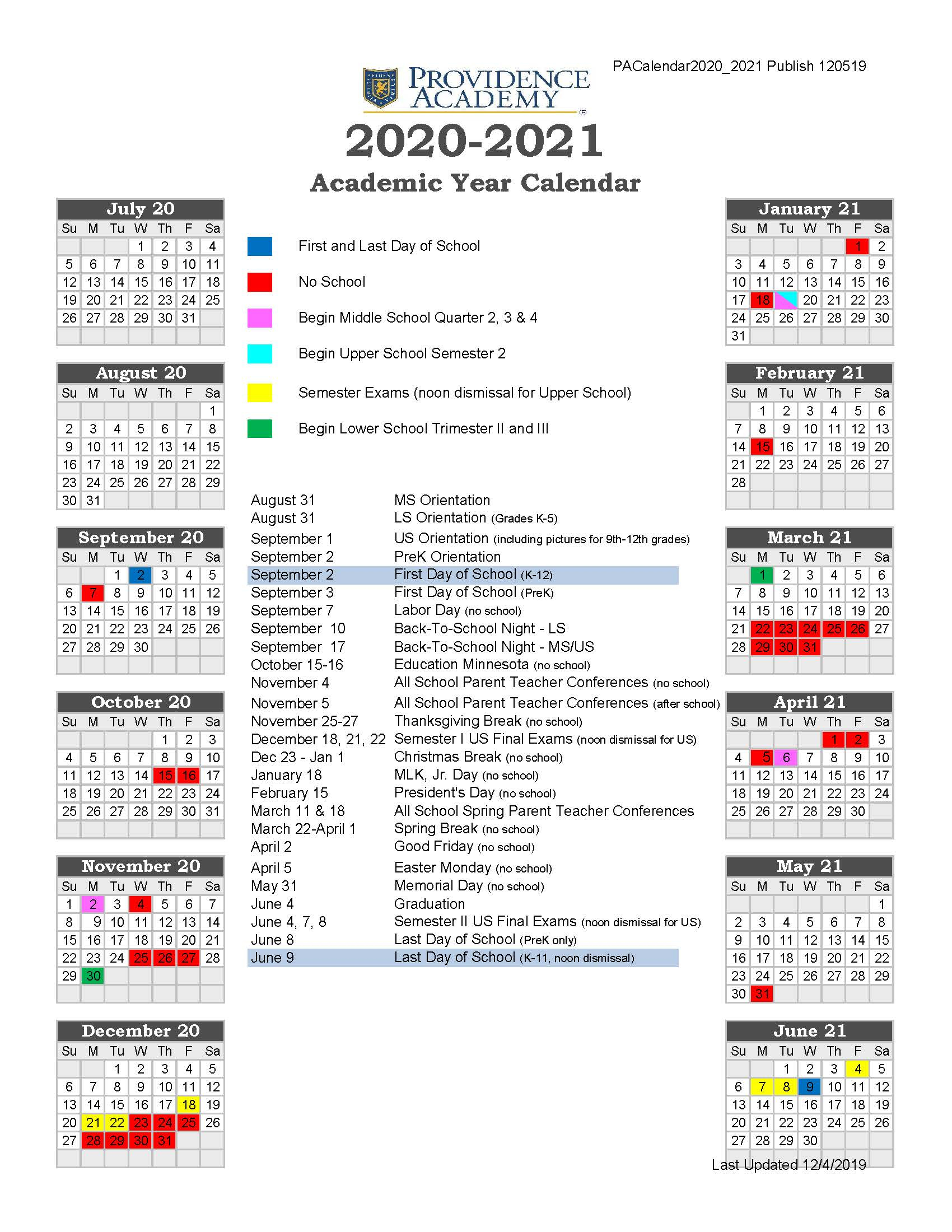 Providence College 20222023 Academic Calendar