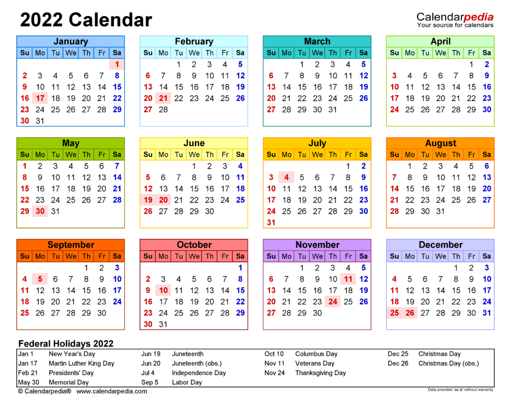 Excel 2022 Calendar Zile