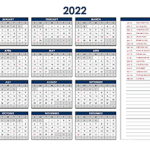 Excel 2022 Calendar Zile