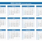 2023 Calendar With Week Numbers And Holidays Printable Form